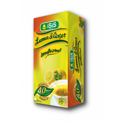ISIS LEMON GINGER TEA 100% NATURAL 20 FILTER BAGS
